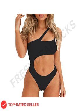Sexy Cutout One Shoulder High Cut Cheeky One Piece Swimsuit Monokini
